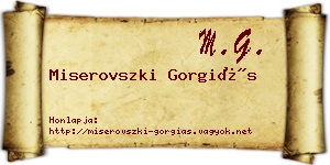 Miserovszki Gorgiás névjegykártya